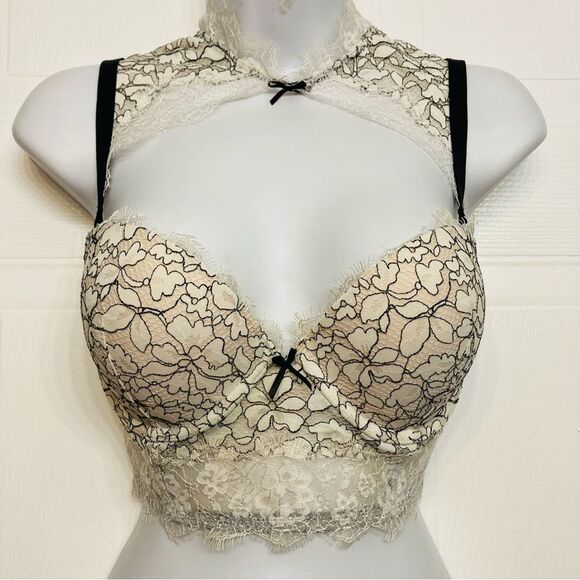 Victoria's Secret Dream Angels High Neck Long Line Padded Demi Bra Size 32DD - Picture 3 of 12